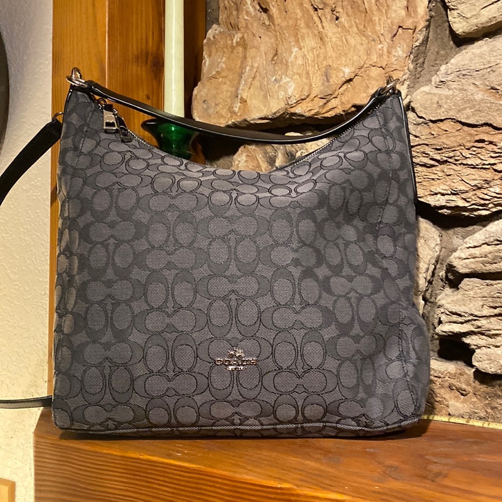 Coach celeste signature shoulder bag crossbody in black smoke